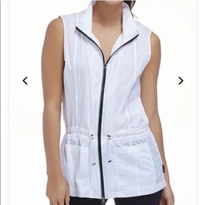 Fabletics White Sheer Lakeland Jogging Vest Zip Up Mesh Back Womens Medium